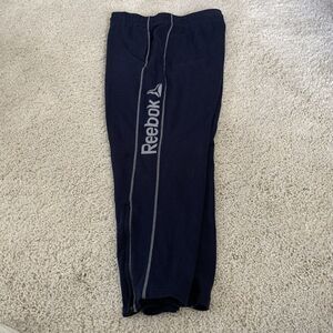 Reebok Recharge Pant Mens Size 3XL Tapered Slim Zip Ankle Blue Pull-On